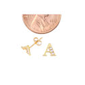 10k Yellow Gold Letter A Initial Stud Earrings Cub