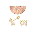 Butterfly CZ Stud Earrings .925 Sterling Silver Sc