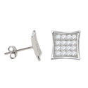 Sterling Silver Micropave Stud Earrings Lightweigh