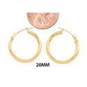 14k Yellow Gold Hoop Earrings 20mm Medium Latch Po