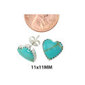 925 Sterling Silver Turquoise Heart Earrings Gemst