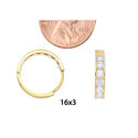 14k Yellow Gold Huggie Hoop Earrings Snap Closure 