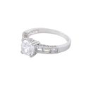 CZ Ring Square Princess Cut High Polish Sterling S