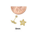 Star with CZ Stud Earrings 10k Yellow Gold with Sc