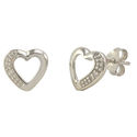 Diamond Heart Stud Earrings (.01 cttw, I-J, I2-I3)