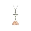 Sterling Silver Marcasite Cross Necklace with 18" 