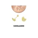 10k Yellow Gold Mini Duck Stud Earrings Screwbacks