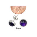 925 Sterling Silver Amethyst Gemstone Stud Earring