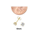 10k Yellow Gold Round Clear Cubic Zirconia CZ Stud