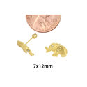 Elephant Stud Earrings 10k Yellow Gold with Screwb