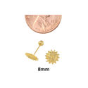 10k Yellow Gold Sun Screwback Earrings 8mm