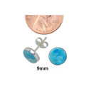 Sterling Silver Larimar Earrings Gemstone Studs 9m