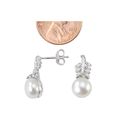 White Freshwater Pearl Earrings White Cubic Zircon