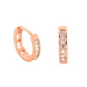 Sterling Silver Hoops Rose Gold Plated Huggie Earr