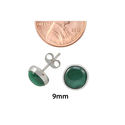 925 Sterling Silver Malachite Gemstone Stud Earrin