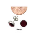 925 Sterling Silver Red Garnet Earrings Gemstone S