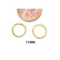 10k Yellow Gold Hoop Earrings 11mm Hinged Hoops Hi