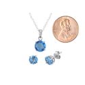 .925 Sterling Silver Blue Topaz Gemstone Pendant N