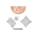 Sterling Silver Mens Stud Earrings Kite Shaped 3d 