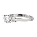 Sterling Silver 6mm Three Stone CZ Ring with Rhodi