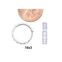 14k White Gold Huggie Hoop Earrings Snap Closure C