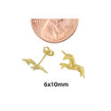 Unicorn Stud Earrings 10k Yellow Gold with Pushbac