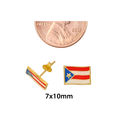 10k Yellow Gold Puerto Rican Flag Stud Earrings Ha