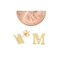 10k Yellow Gold Letter M Initial Stud Earrings Cub