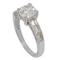 CZ Ring Square Princess Cut High Polish Sterling S