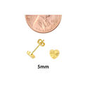 10k Yellow Gold Heart Stud Earrings Laser Cut with