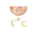 10k Yellow Gold Letter C Initial Stud Earrings Cub