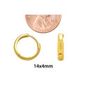 10k Yellow Gold Huggie Hoop Earrings High Polish S