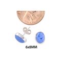 Lapis Stud Earrings Denim Color .925 Sterling Silv