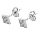 Small Sterling Silver Stud Earrings Kite Shape Mic