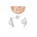 White Freshwater Pearl Earrings High Polished Curv