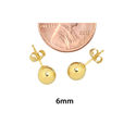 10k Yellow Gold Ball Stud Post Earrings with Pushb