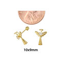 Angel Earrings 10k Yellow Gold with Screwbacks 10x