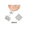 Sterling Silver Micropave Stud Earrings Clear 3d S