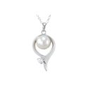 Sterling Silver White Freshwater Pearl Necklace Hi