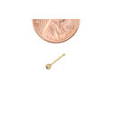 Nose Stud 22G 14k Yellow Gold 2.5 mm Sapphire Blue