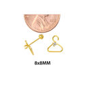 Coat Hanger Earrings 10k Yellow Gold with Screwbac