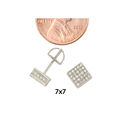 Sterling Silver Square Screw Back Stud Earrings 7m