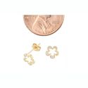 14k Gold Open Flower Stud Earrings