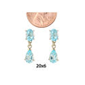 Blue Topaz Gemstone Teardrop Dangle Earrings 925 S