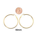 14k Yellow Gold Hoop Earrings 40mm Latch Post Hoop