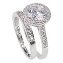 Womens Engagement Ring Set Bridal Clear CZ .925 St