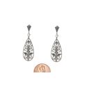 Marcasite Dangle Earrings 925 Sterling Silver Vint