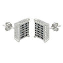 Sterling Silver Micropave Stud Earrings Black and 