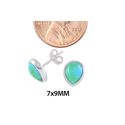 Turquoise Earrings .925 Sterling Silver Studs 7x9m