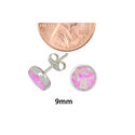 925 Sterling Silver Pink Opal Earrings Gemstone St